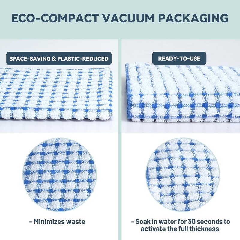 Cotton Dishcloth - 100% 12x12 Inch Mixed Color Kitchen Wash Cloth Set