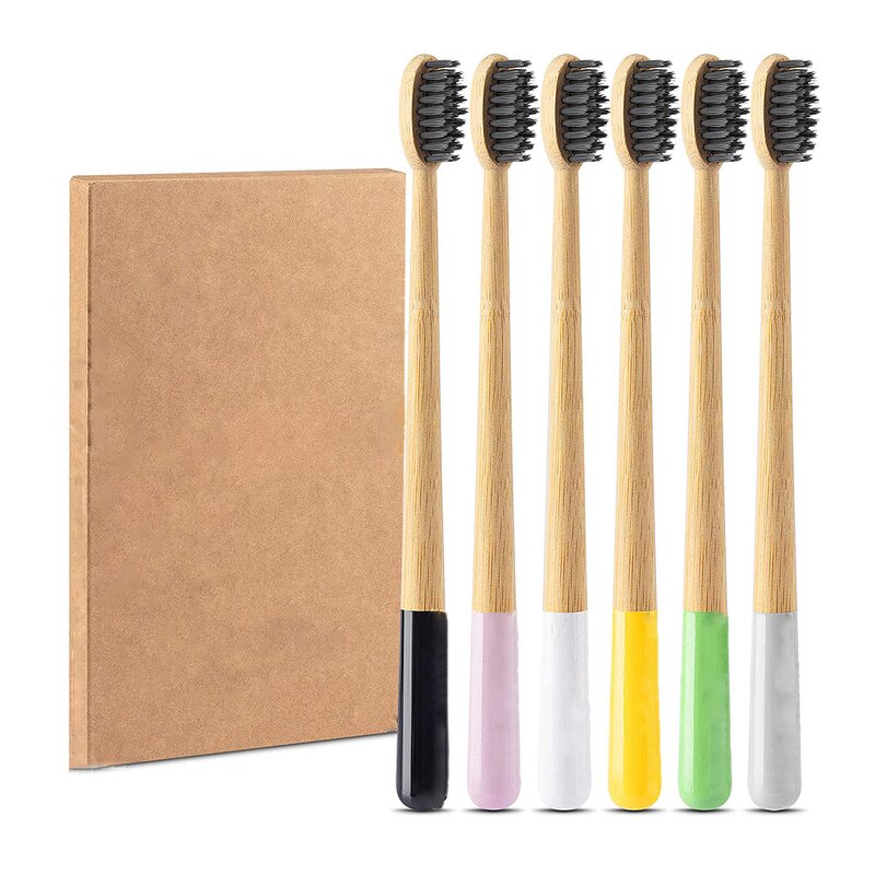 Charcoal Bamboo Toothbrush - BPA-Free Sustainable Home Travel Dental Tool