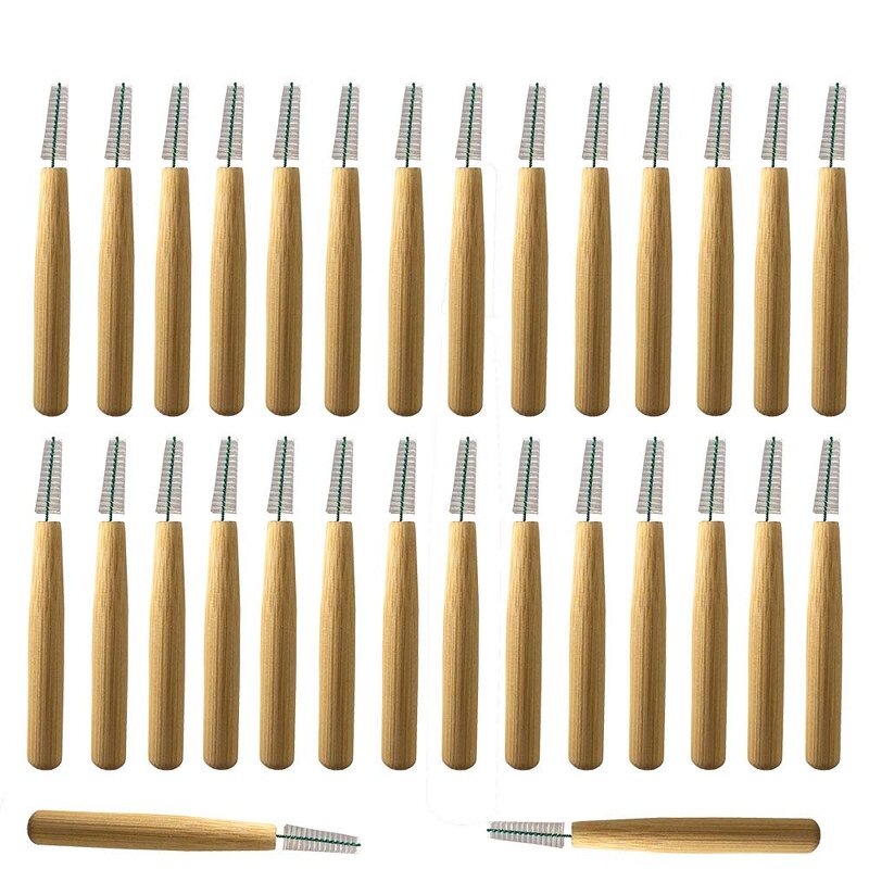 Bamboo Interdental Brush - Eco-Friendly Handle Dental Floss Teeth Cleaning Tool