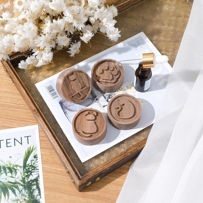 Wood Car Diffuser - Round Aromatherapy Essential Oil Home Office Freshener Tool