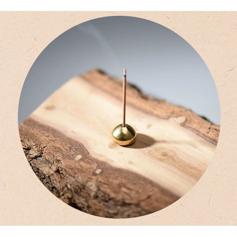 Brass Incense Burner - Gold Lotus Coil Stick Cone Holder Aromatherapy Tool