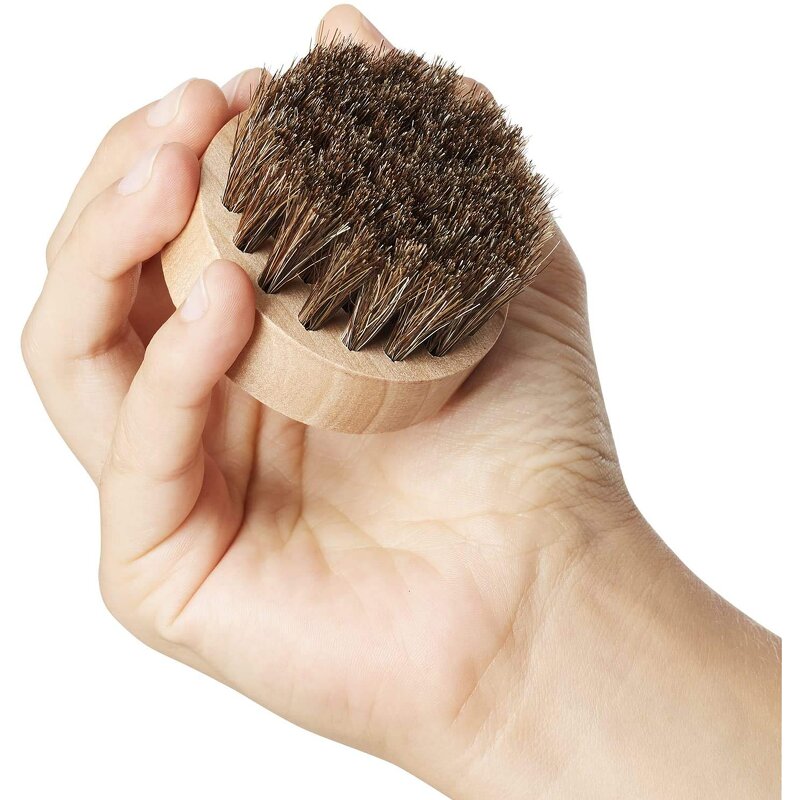 Men Shaving Kit - Boar Bristle Beard Brush and Cream Grooming Set