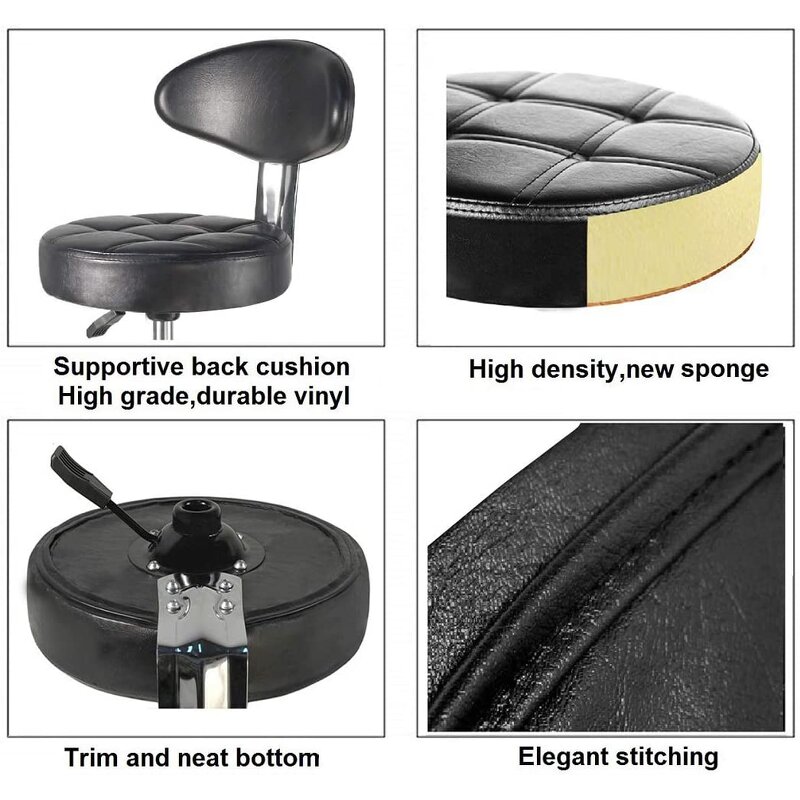 Salon Barber Stool - Rolling Lift High-footed Round Swivel Chair Home Tool