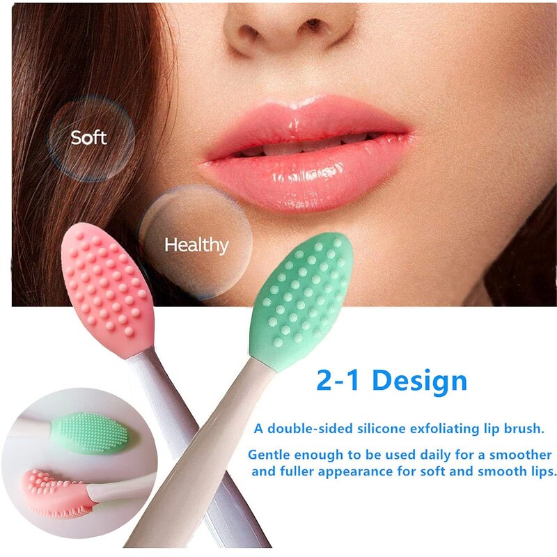 Double-Sided Lip Scrubber - Silicone Lightening Exfoliator Men Multi-Purpose Tool