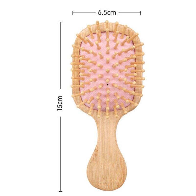 Bamboo Scalp Comb - Mini Square Massage Anti Static Hair Grooming Tool