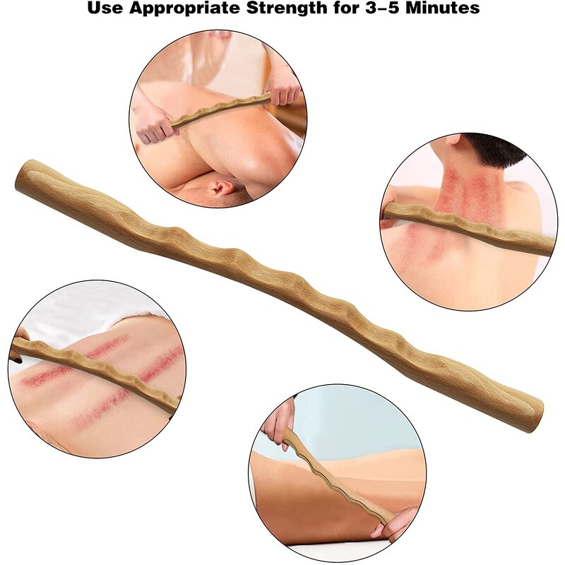 Wooden Gua Sha Set - 2 Pcs Therapy Massage Board Hammer Body Scraping Tool