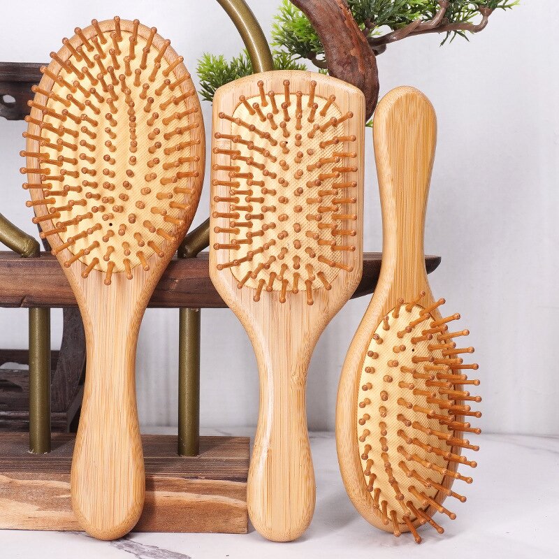 Bamboo Paddle Hair Brush - Sustainable Natural Detangling Scalp Massage Tool