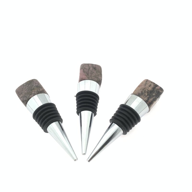 Wine Bottle Stopper Manufacturer - Hot Selling Custom Logo Jade High-end Amethyst Pink Stone