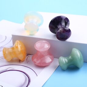 Massage Stone Manufacturer - Sample Support Colorful Polished Mushroom Custom Logo Body Energy