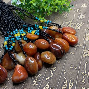 Palm Stone Pendant Manufacturer - 100% Natural Lucky Agate Unisex Jewelry