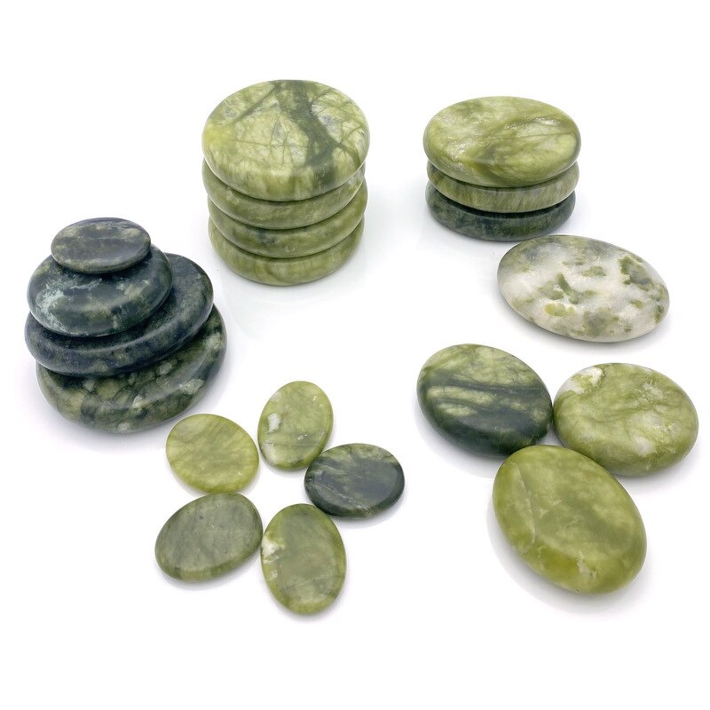 Jade Heated Stones Manufacturer - 10 Years Factory Green Gua Sha 6*8 cm for Face Beauty