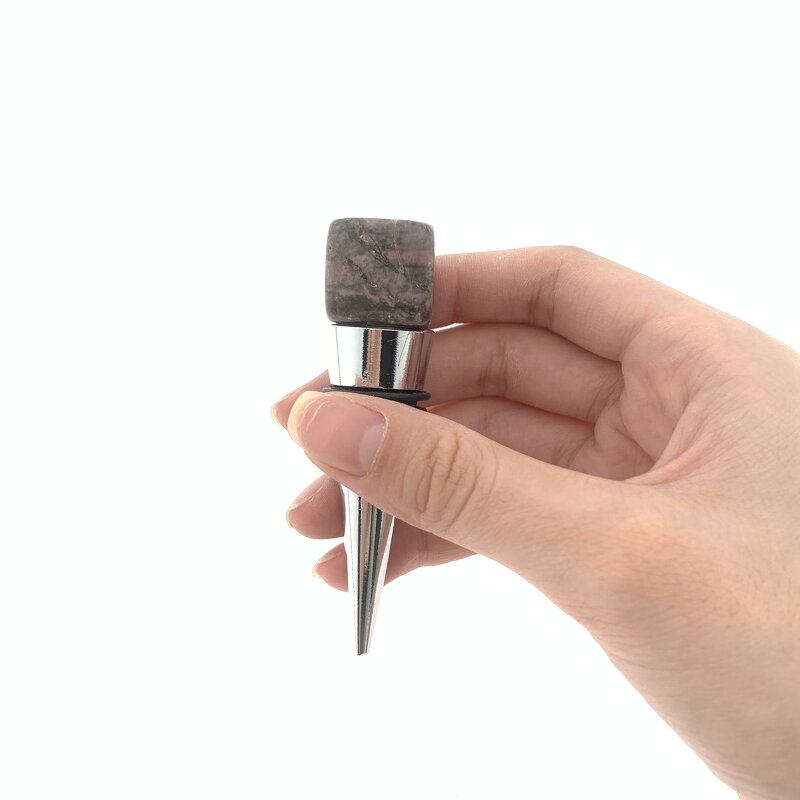 Wine Bottle Stopper Manufacturer - Hot Selling Custom Logo Jade High-end Amethyst Pink Stone