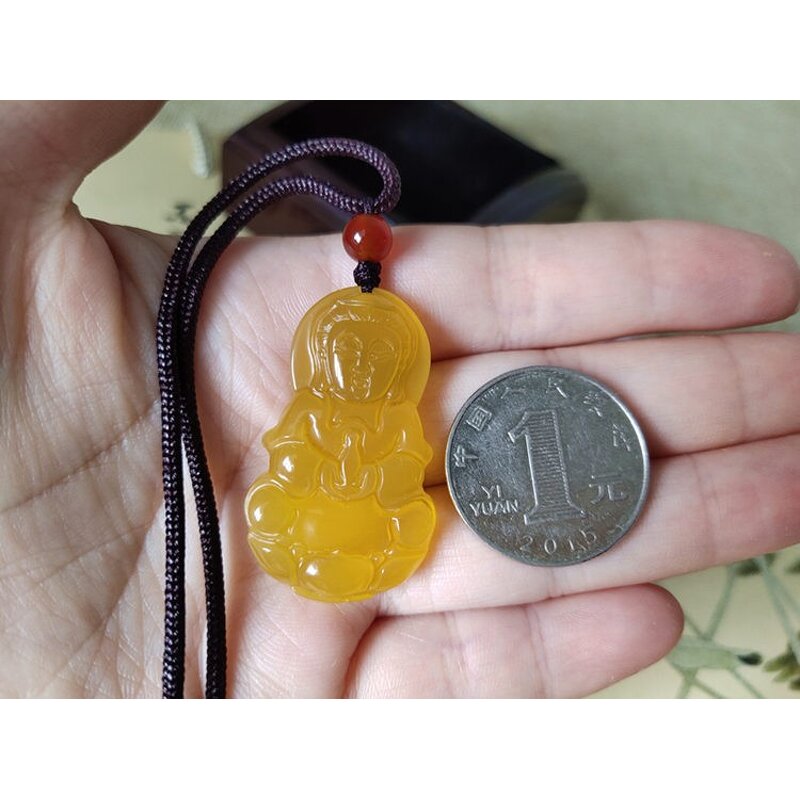 Jade Buddha Pendant Manufacturer - Natural Stone Topaz Ethnic Style Big Belly Maitreya Birthday Gift
