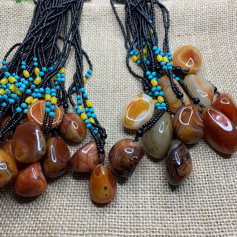 Palm Stone Pendant Manufacturer - 100% Natural Lucky Agate Unisex Jewelry