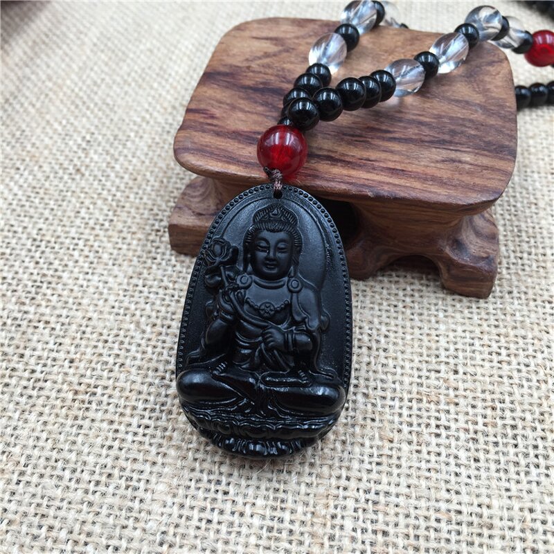 Agate Necklace Manufacturer - Black Feng Shui Pixiu Charm Lucky Wealth Obsidian Saint