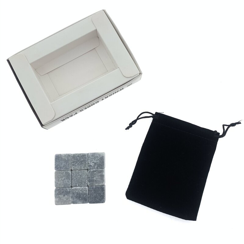 Whiskey Stones Manufacturer - Premium Natural Granite Set of 9 Chilling Rocks Reusable