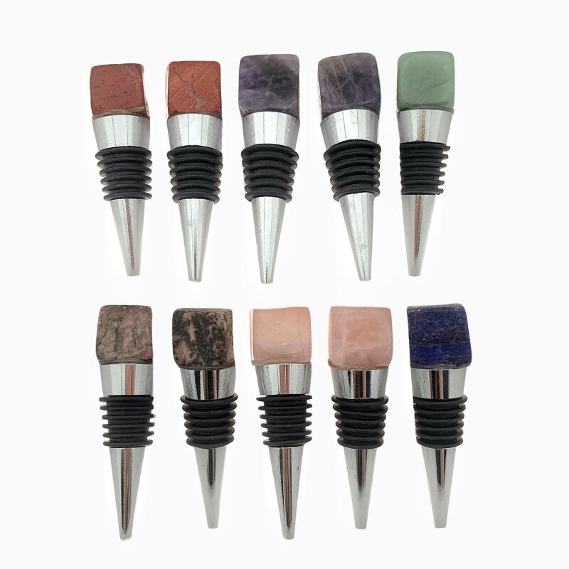 Wine Stopper Manufacturer - Custom Box with Logo Natural Raw Druzy Agate Healing Crystal