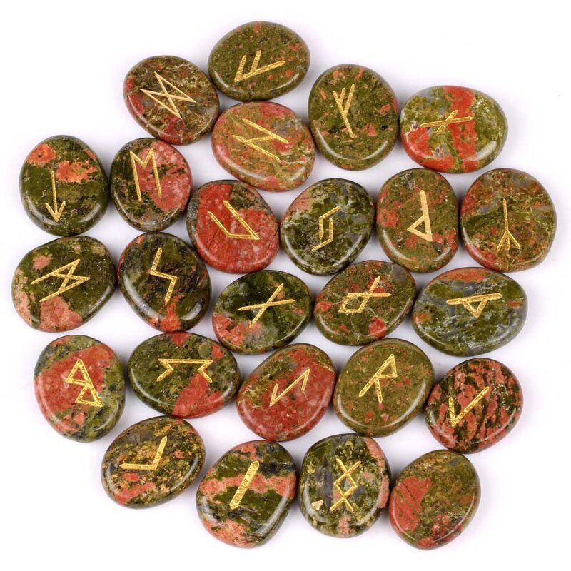 Rune Stones Manufacturer - 25pcs Per Bag Polished Engraved Black Obsidian Natural Gemstone