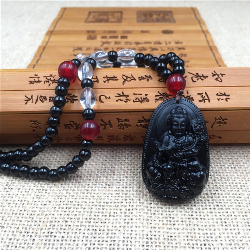 Agate Necklace Manufacturer - Black Feng Shui Pixiu Charm Lucky Wealth Obsidian Saint