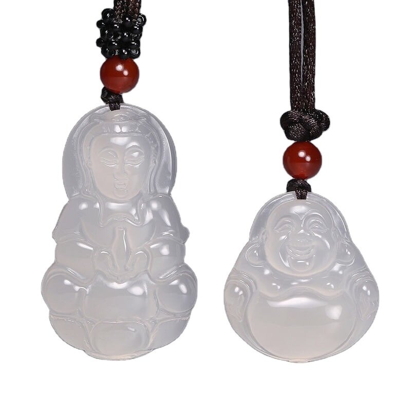 Jade Buddha Pendant Manufacturer - Manufacturer Wholesale Natural Agate Red/Green/White Healing