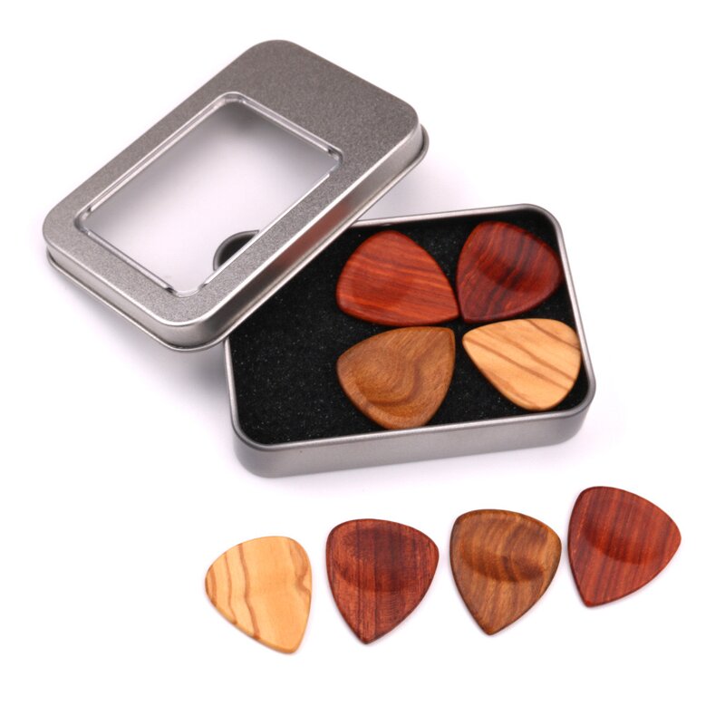 Wooden Guitar Pick Manufacturer - Natural Bulk Custom Laser Engraving Walnut Red Sandalwood Maple
