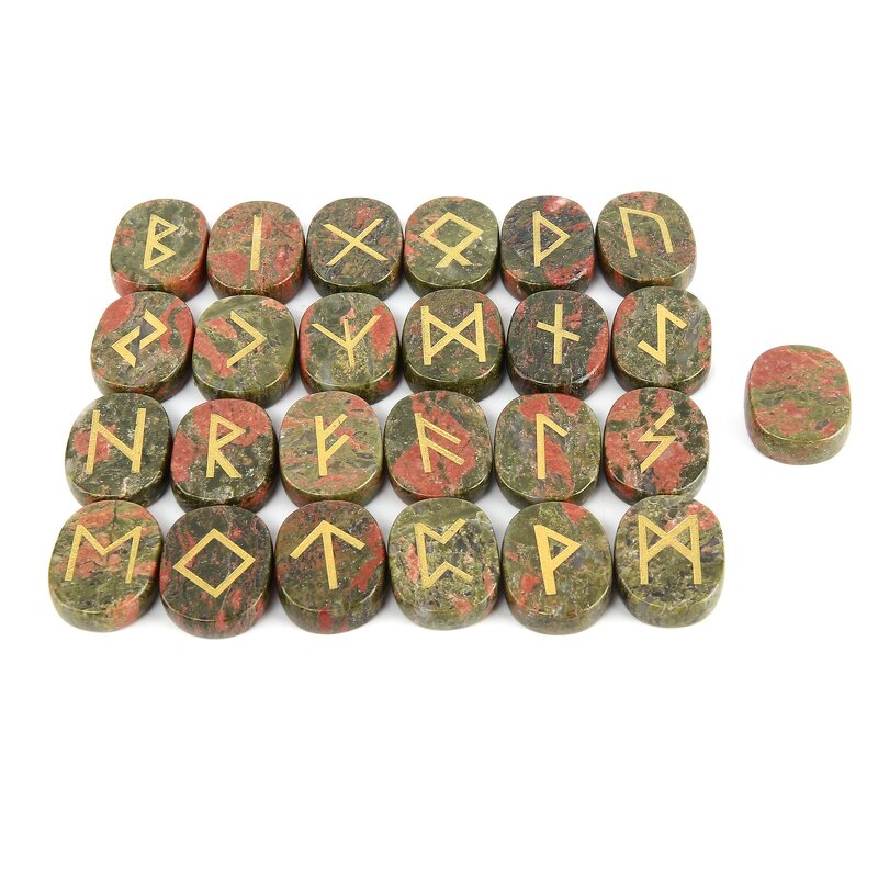 Crystal Rune Stone Set Manufacturer - Suppliers 25pcs Natural Wicca Energy Reiki Tumbled Engraved