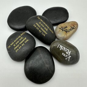 Word Stones Manufacturer - Wholesale Polished Dark Black Pebble Birthday Gift Carving Keepsake