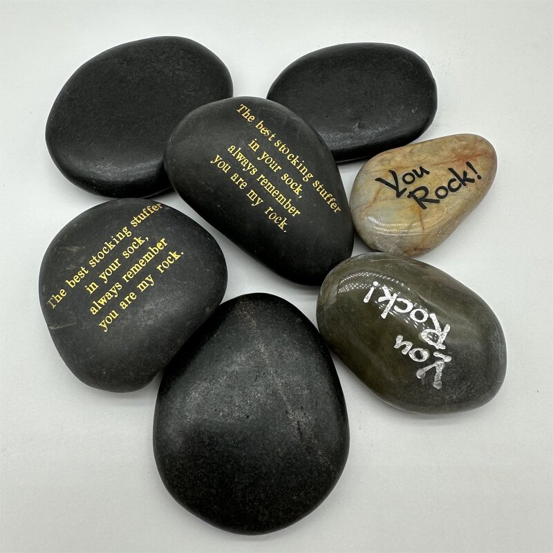 Word Stones Manufacturer - Wholesale Polished Dark Black Pebble Birthday Gift Carving Keepsake