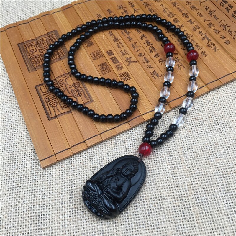 Agate Necklace Manufacturer - Black Feng Shui Pixiu Charm Lucky Wealth Obsidian Saint
