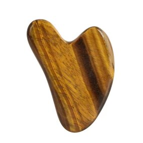 Gua Sha Stone Manufacturer - Natural Jade Heart Shape Tiger Eye Yellow Crystal Gift