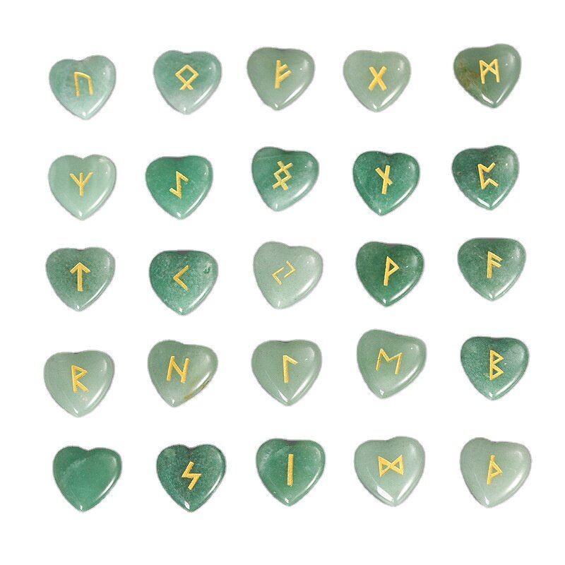 Rune Stone Set Manufacturer - Cheap 25pcs Velvet Bag Heart Shape Engraved Carnelian Customized