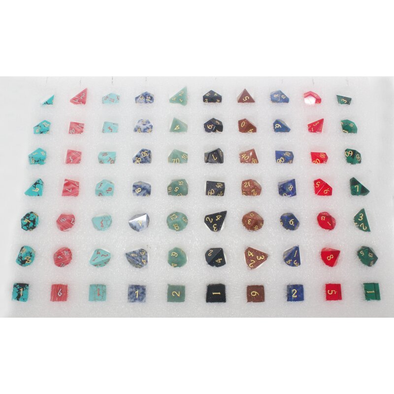 Gemstone Dice Manufacturer - 7 Pcs Sodalite D20 Customize Various Materials Games