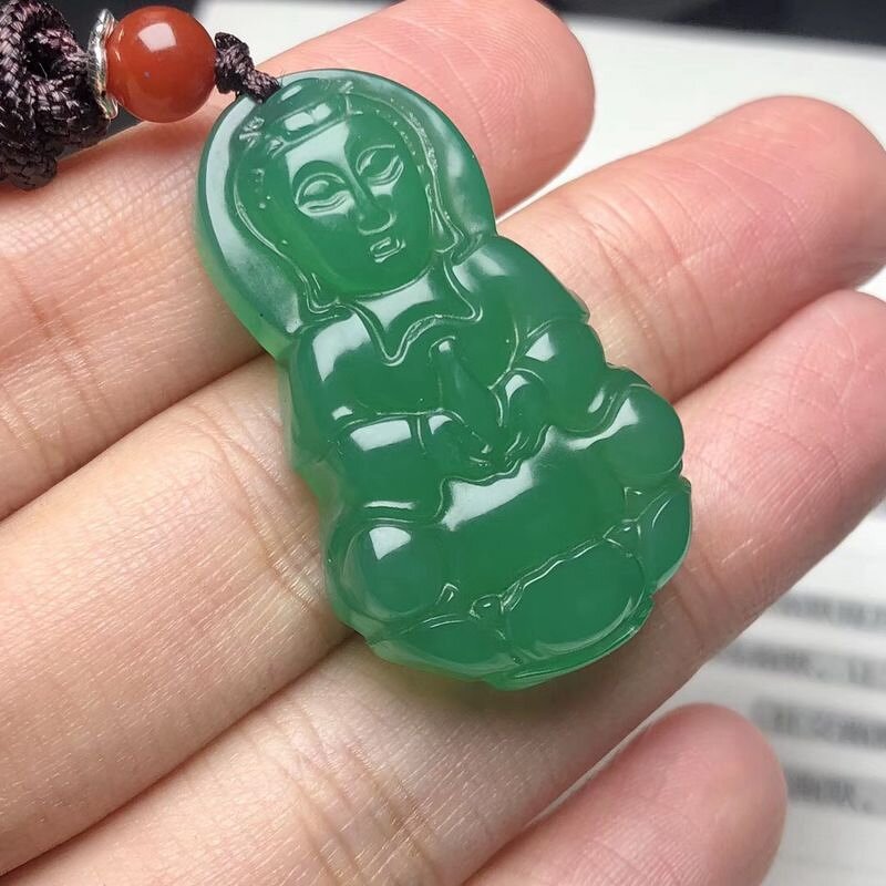 Jade Buddha Pendant Manufacturer - Manufacturer Wholesale Natural Agate Red/Green/White Healing