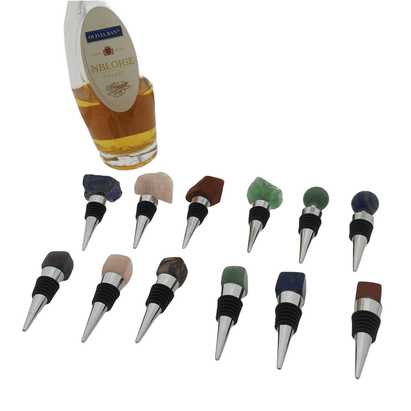 Wine Bottle Stoppers Manufacturer - Custom Made Royal Blue Colored Stone Agate Real Gemstones