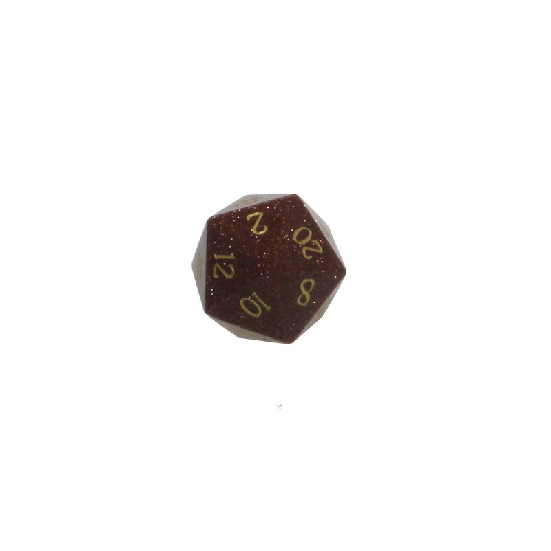 Gemstone Dice Manufacturer - 7 Pcs Gold Sandstone D20 with sharp Edges for D&D RPG