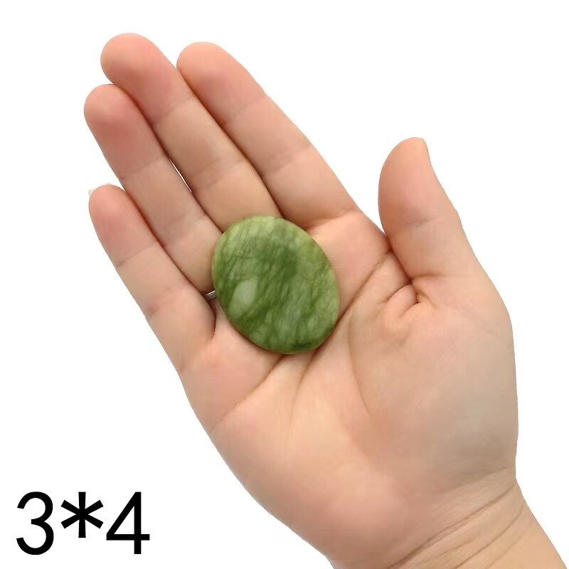 Jade Stone Manufacturer - 3*4 cm Natural Xiuyan Heated Facial Guasha Hot Stone