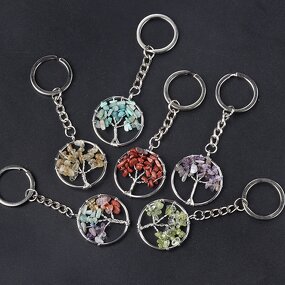 Crystal Keychains Manufacturer - Healing for Women Natural Gemstone Key Rings Simple Design Gift