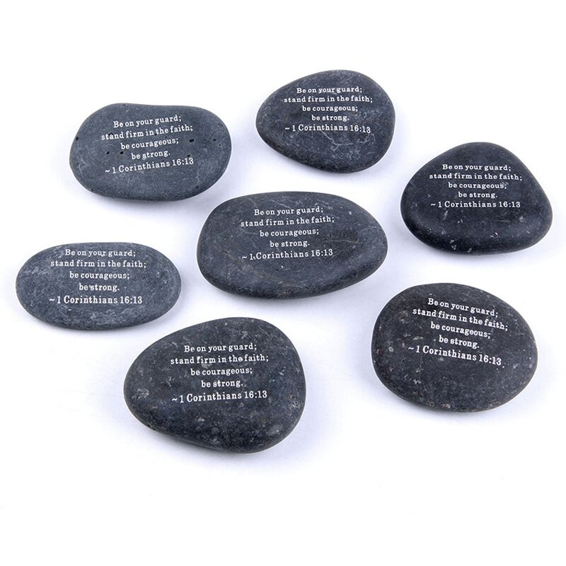 Word Stones Manufacturer - Wholesale Polished Dark Black Pebble Birthday Gift Carving Keepsake