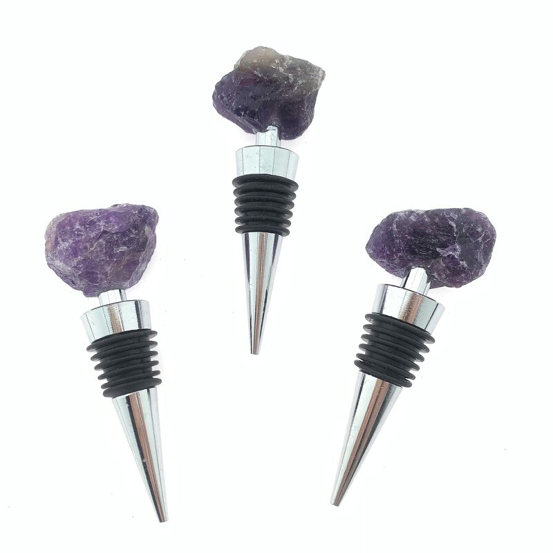 Wine Bottle Stoppers Manufacturer - Custom Made Royal Blue Colored Stone Agate Real Gemstones