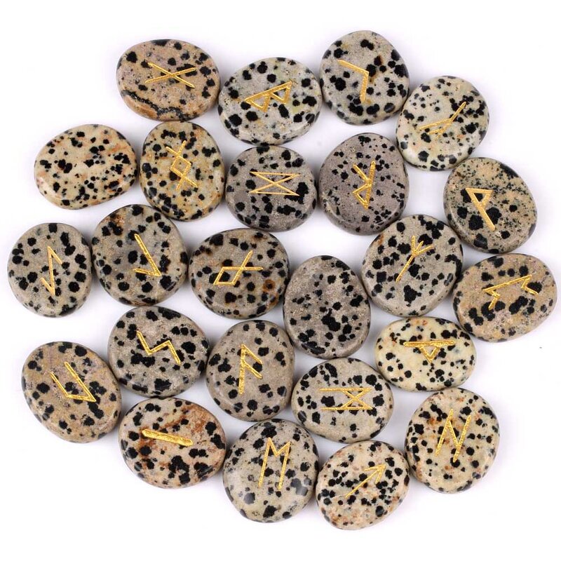 Rune Stones Manufacturer - 25pcs Per Bag Polished Engraved Black Obsidian Natural Gemstone