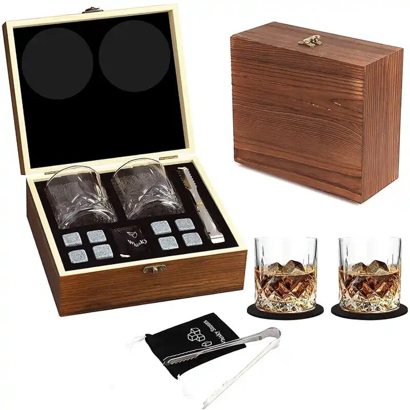 Whisky Gift Set Manufacturer - 10 Years Factory Cooling Stones Reusable Customized Box