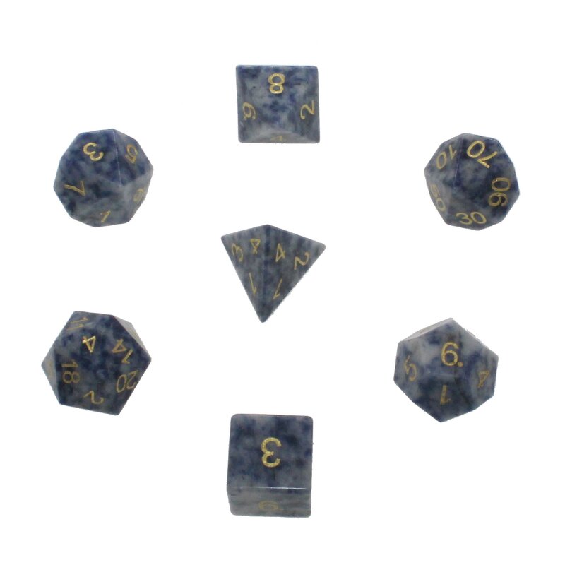 Gemstone Dice Manufacturer - 7 Pcs Sodalite D20 Customize Various Materials Games
