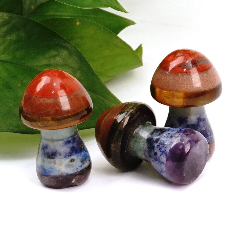 Stone Pendant Manufacturer - Natural Tiger Eye Quartz Amethysts Leaf Mushroom for Jewelry