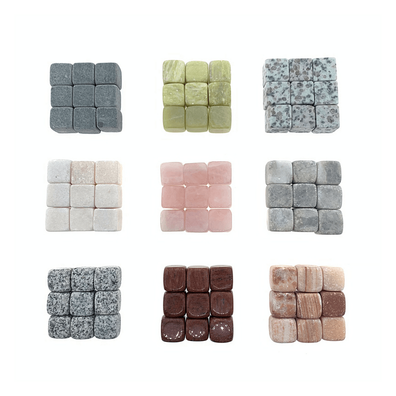 Whiskey Ice Stone Manufacturer - 9 PCS Natural for Gift Wine Chiller Set