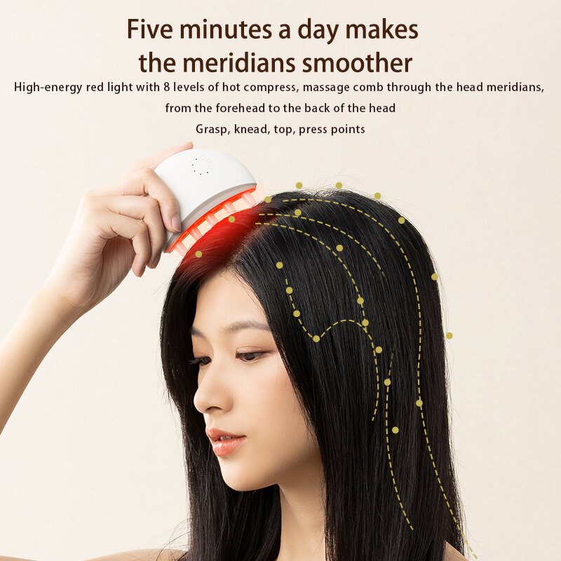 EMS Hair Growth Comb - Home Anti Hair Loss Red Blue Light Scalp GuaSha Tool