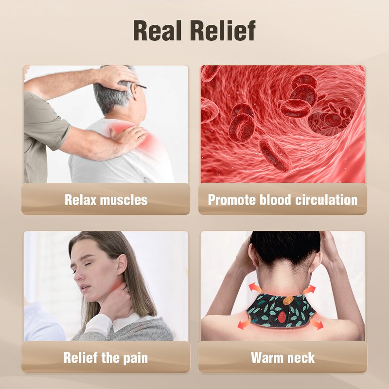 Herbal Neck Heat Patch - Techlove 24 Hour Pain Relief Menstrual Arthritis Strain