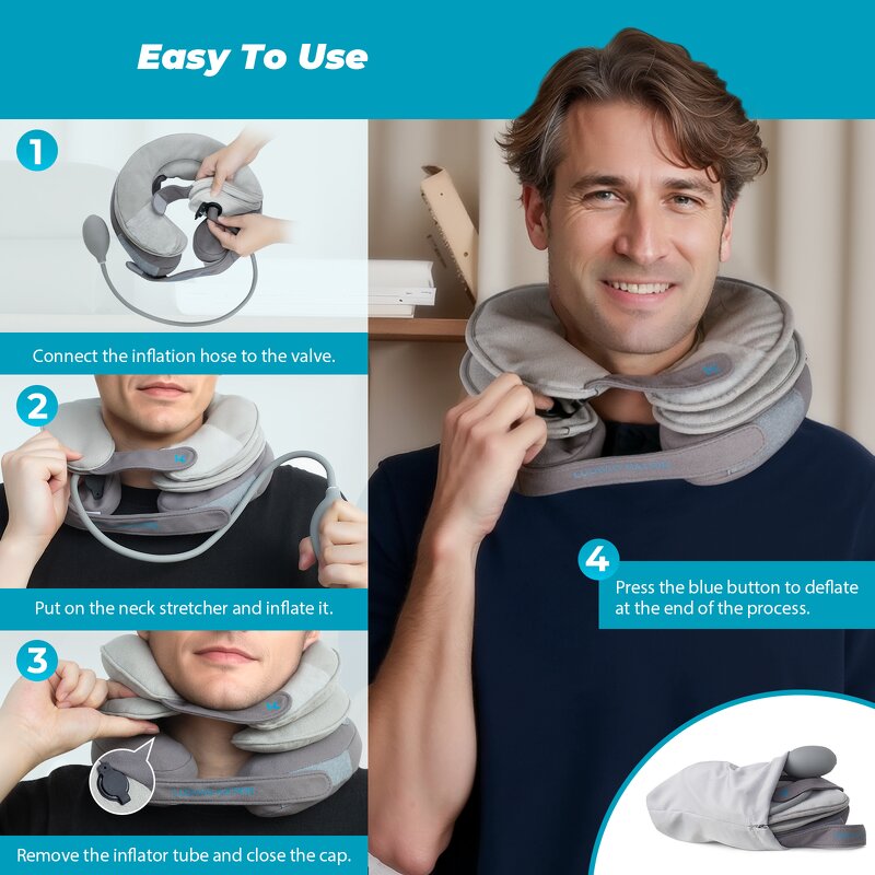 Inflatable Neck Support - LK Orthopedic Air Cervical Traction Joint Brace Collar