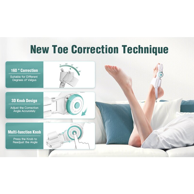 Toe Stabilizer Splint - Metatarsal Pad Gel Bunion Big Toe Straightener Tool