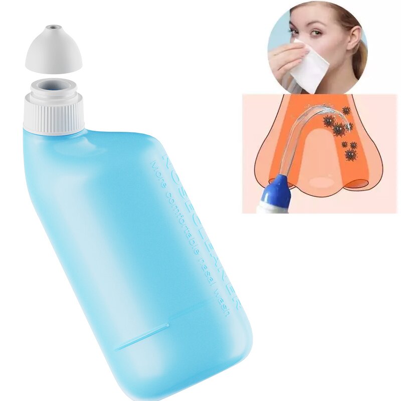 Nasal Irrigation Bottle - Portable Nose Cleaner Saline Mixture Allergy Relief