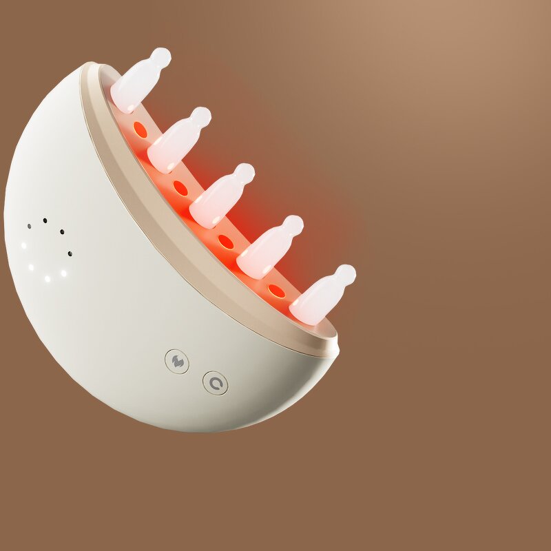 EMS Hair Growth Comb - Home Anti Hair Loss Red Blue Light Scalp GuaSha Tool